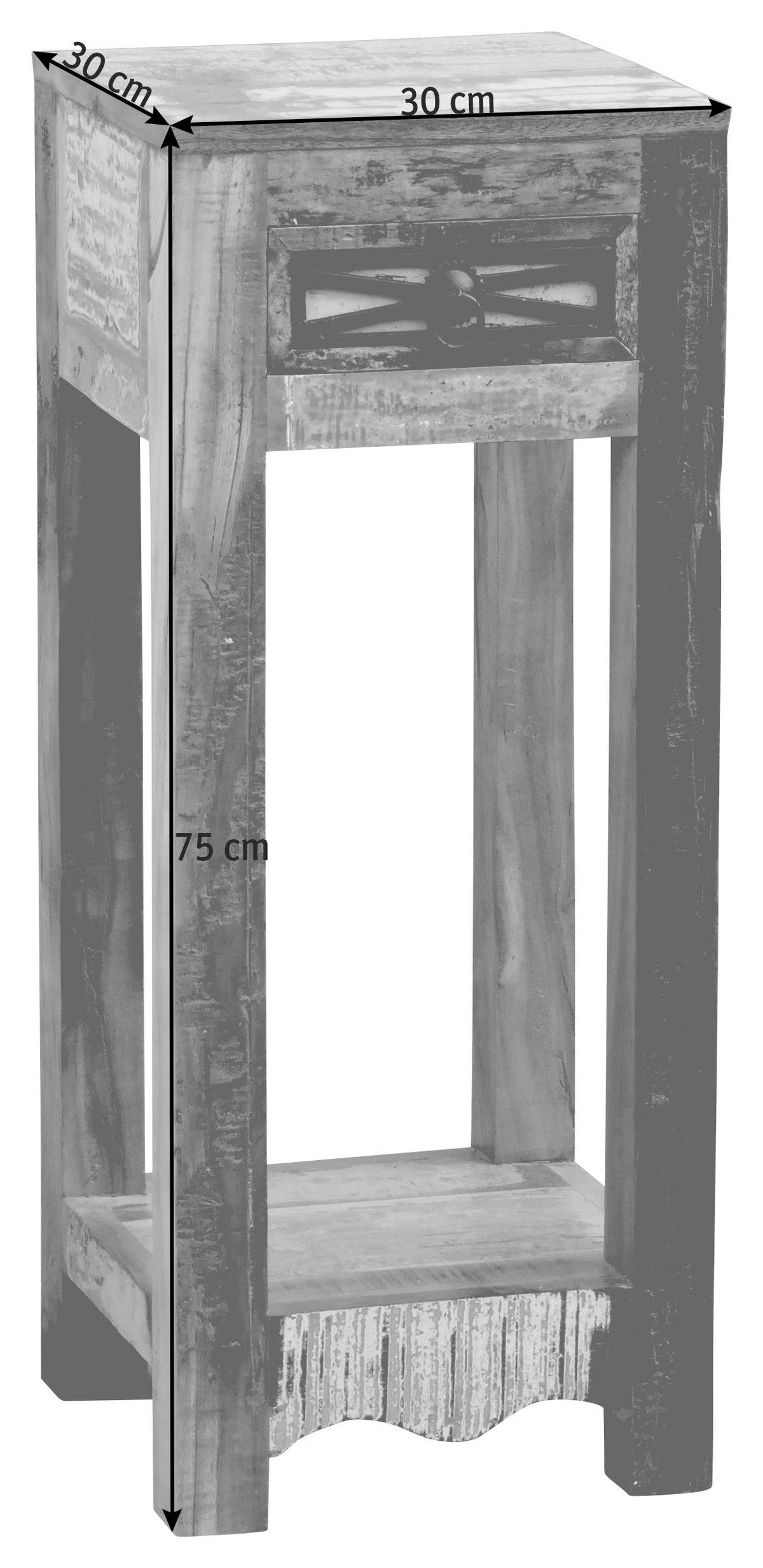 STOLIK BOCZNY GOA - różnokolorowy, Lifestyle, drewno (30/30/75cm) - Landscape