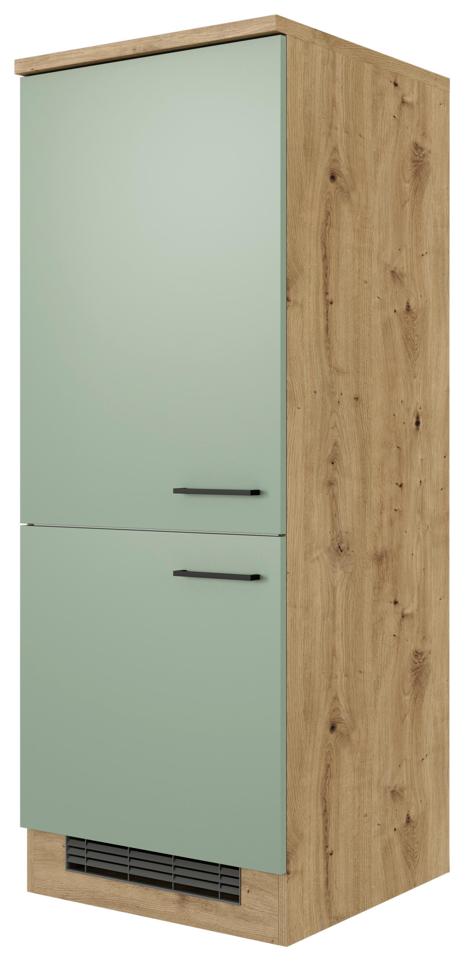 Geräteumbauschrank Cara ca. 60x161x60 cm Grün/Eiche - Schwarz/Eiche Artisan, KONVENTIONELL, Holzwerkstoff/Metall (60/160,6/60cm) - FlexWell
