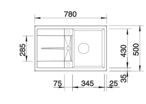 Spüle 527288 Grau - Grau, MODERN, Stein (78/50cm) - Blanco