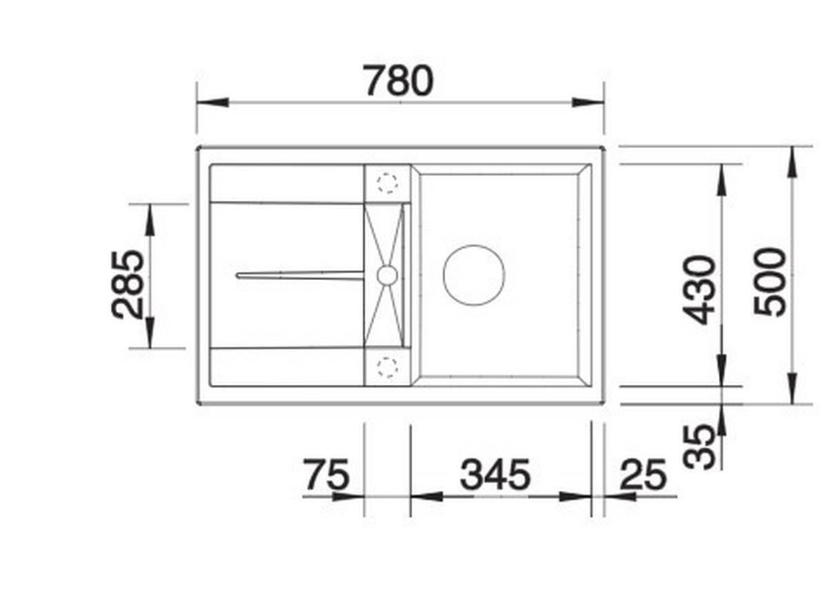 Spüle 527288 Grau - Grau, MODERN, Stein (78/50cm) - Blanco