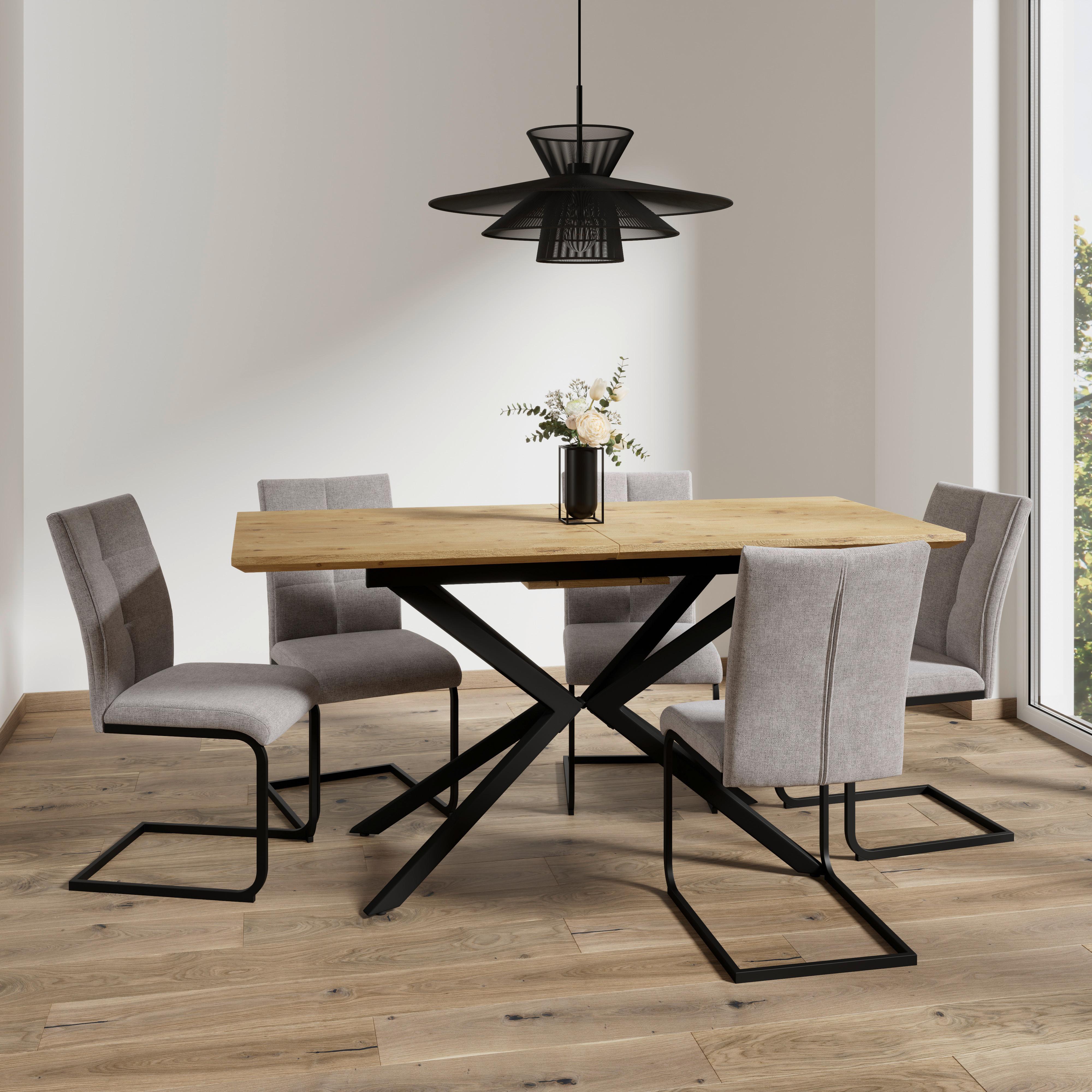 SVIKTSTOL COLIEN - ljusgrå/svart, Modern, metall/trä (46/94/62cm) - Bessagi Home
