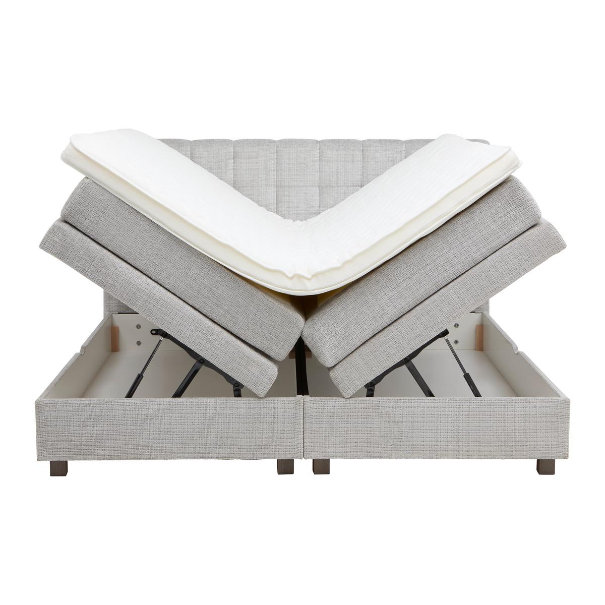 Boxspringbett Liam Hellgrau ca. 200x200cm - Hellgrau, KONVENTIONELL, Holz/Holzwerkstoff (200/200cm) - Mömax