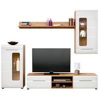 Mobilier cameră de zi Bailamos - alb/culoare lemn stejar, Modern, material pe bază de lemn (235/199,1/41,6cm) - Modern Living