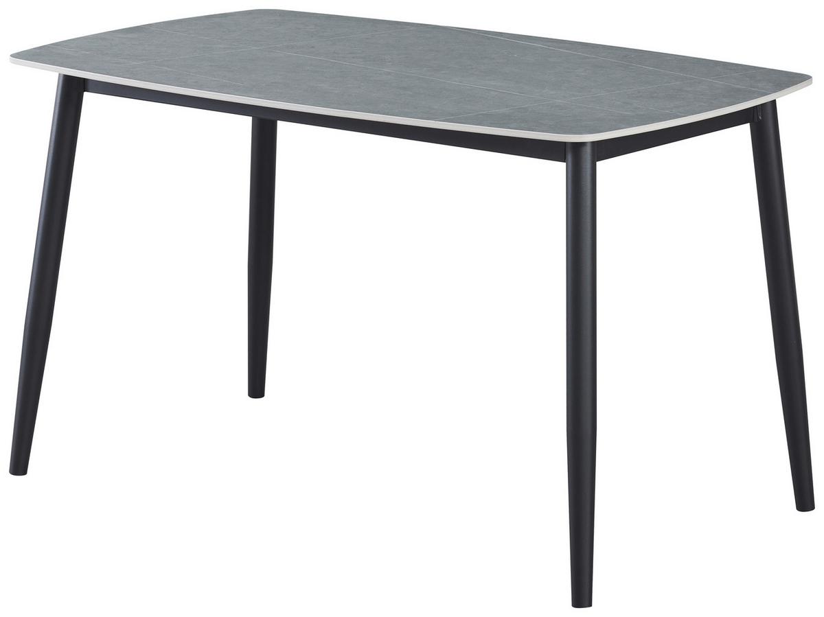 Étkezőgarnitúra Andi - fekete/szürke, Design, textil/fa (120/79/73cm) - Based