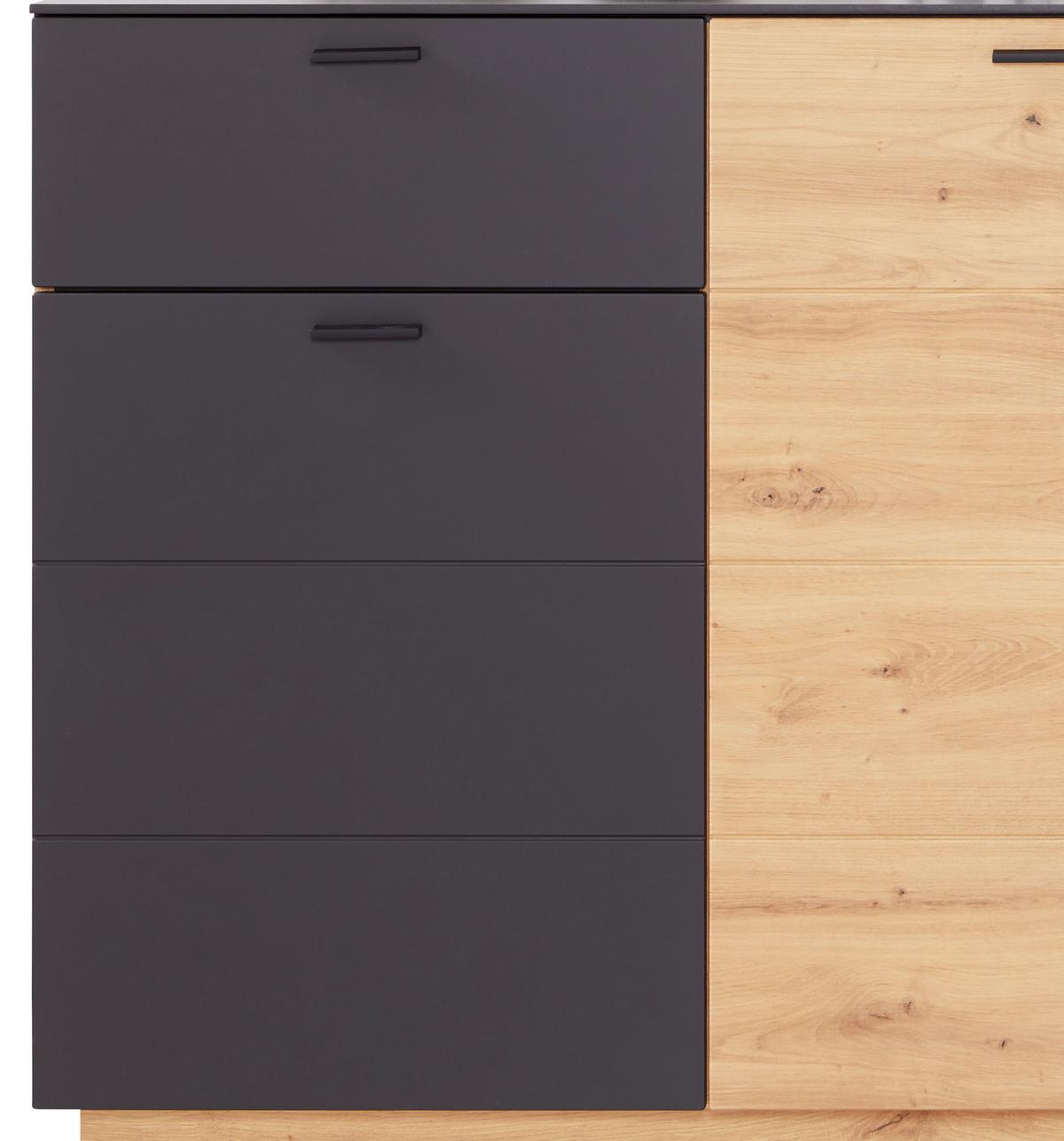 Komoda Tonale - siva/boje hrasta, Moderno, drvni materijal/plastika (159,7/97,8/40cm) - Modern Living