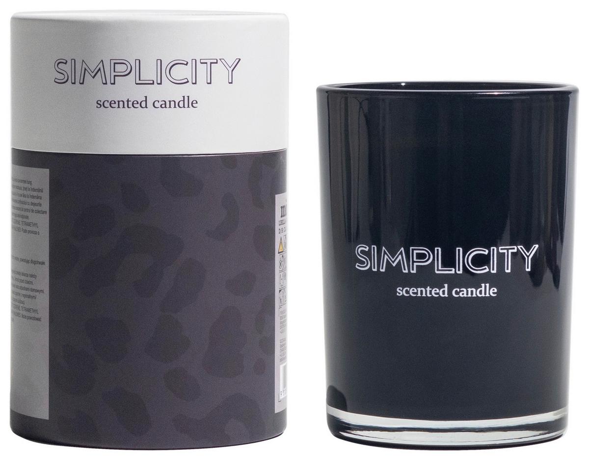 Lumânare în pahar de sticlă LIBELLA - negru, materiale naturale/sticlă (8/10,6cm) - Modern Living