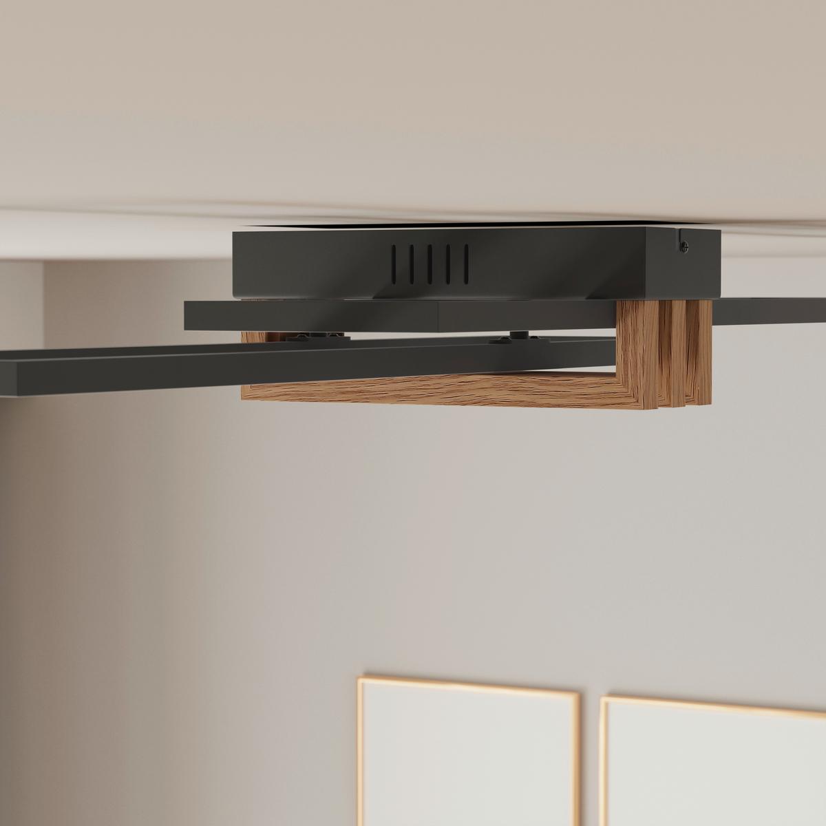 LAMPA SUFITOWA LED 67357D1 DAKARI I - czarny/opal, Design, tworzywo sztuczne/metal (80/23/8,6cm)