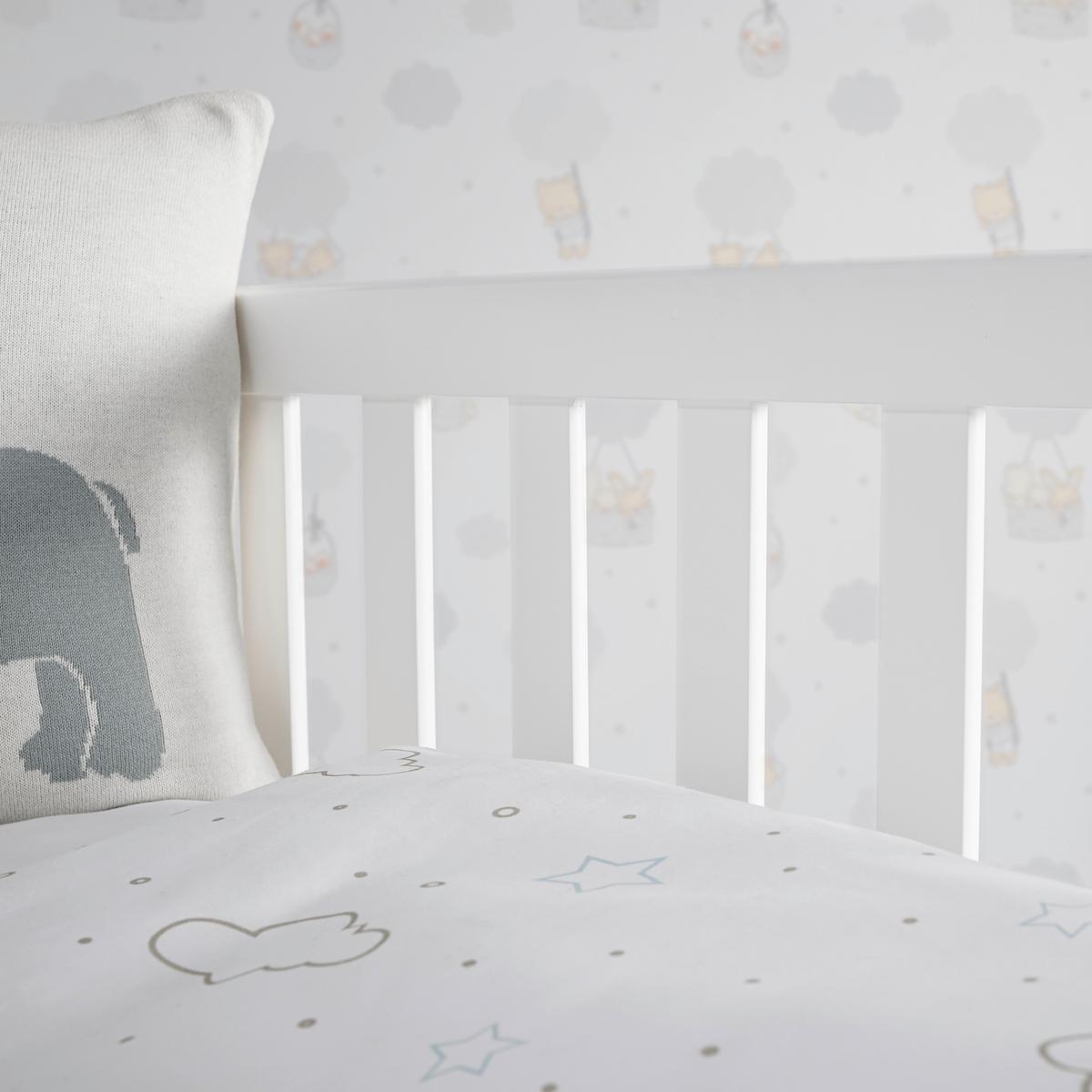 Gitterbett Lou Weiß ca. 70x140cm massivholz - Weiß/Kieferfarben, MODERN, Holz (144/75cm) - Bessagi Kids