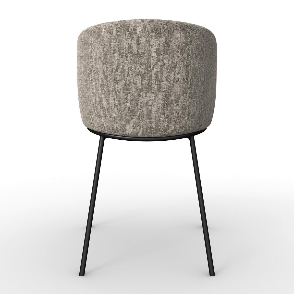 Stuhl Malea Greige Chenille Gepolstert - Greige/Schwarz, MODERN, Holz/Textil (49/81/52cm) - Bessagi Home