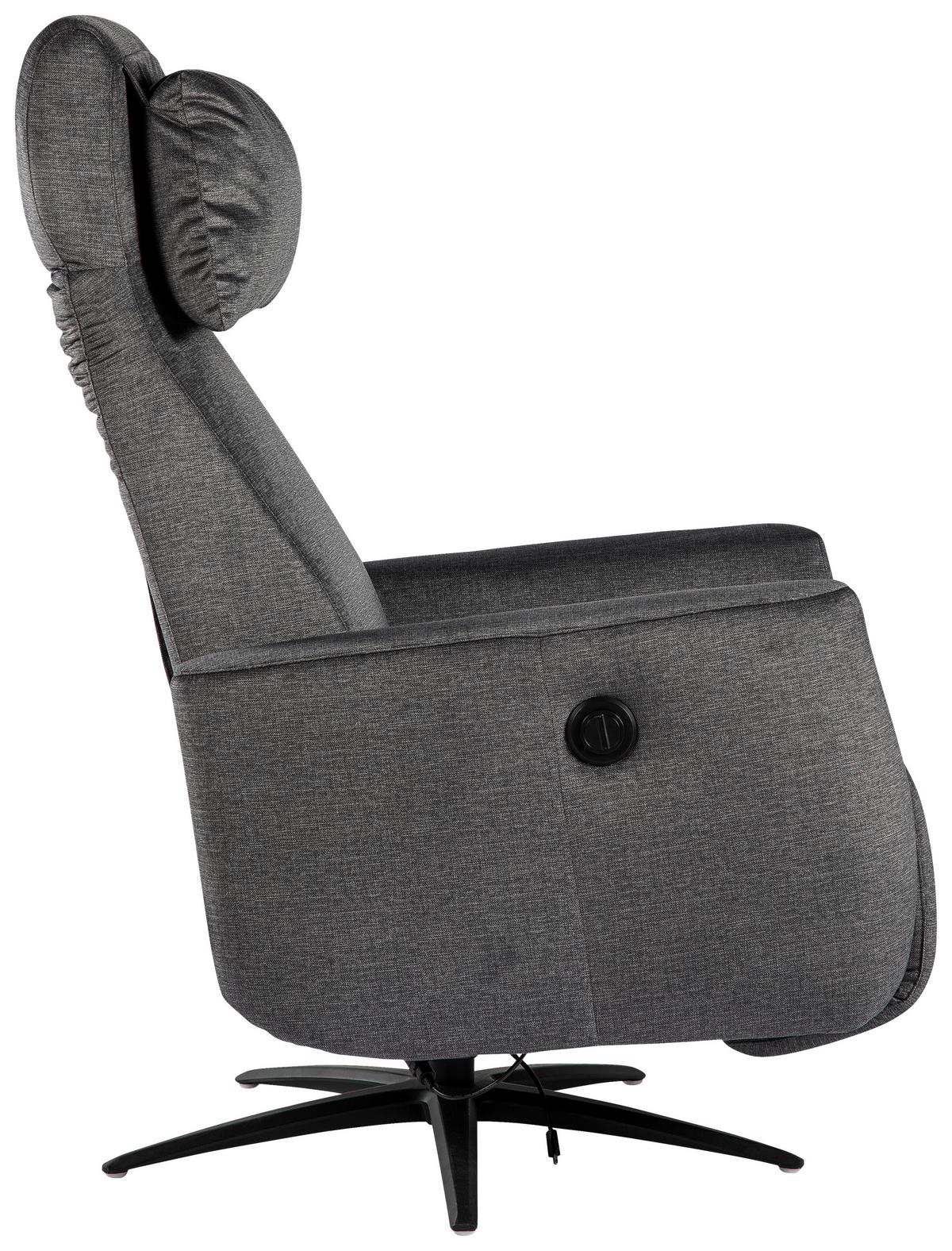 Tv-fotelj Riva, Siva - črna/barve grafita, Moderno, kovina/tekstil (71/108/176cm)