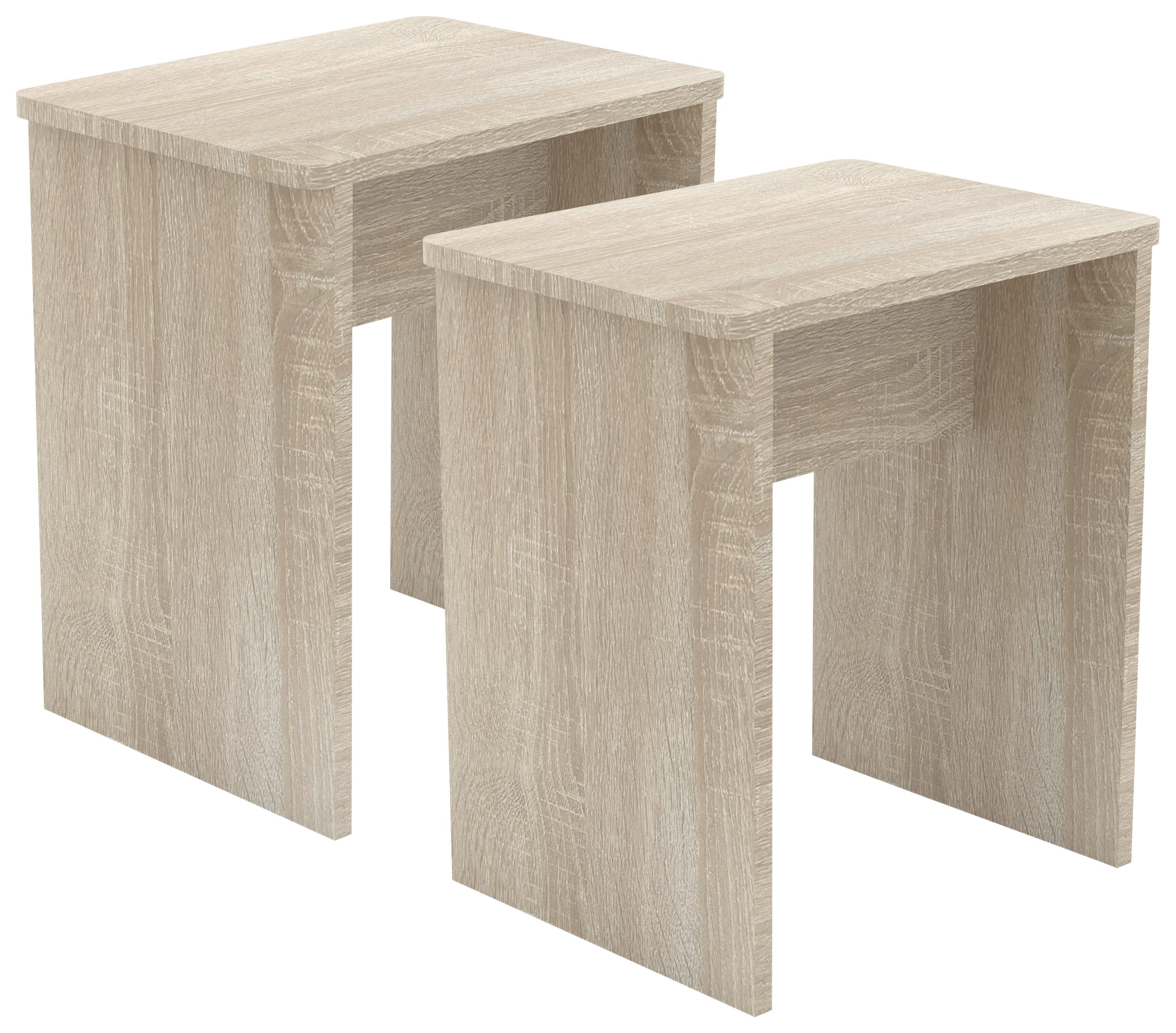 Set Taburejev Esal, 2-Delni, Hrast Sonoma - hrast sonoma, Moderno, leseni material (40/45/30cm) - MID.YOU