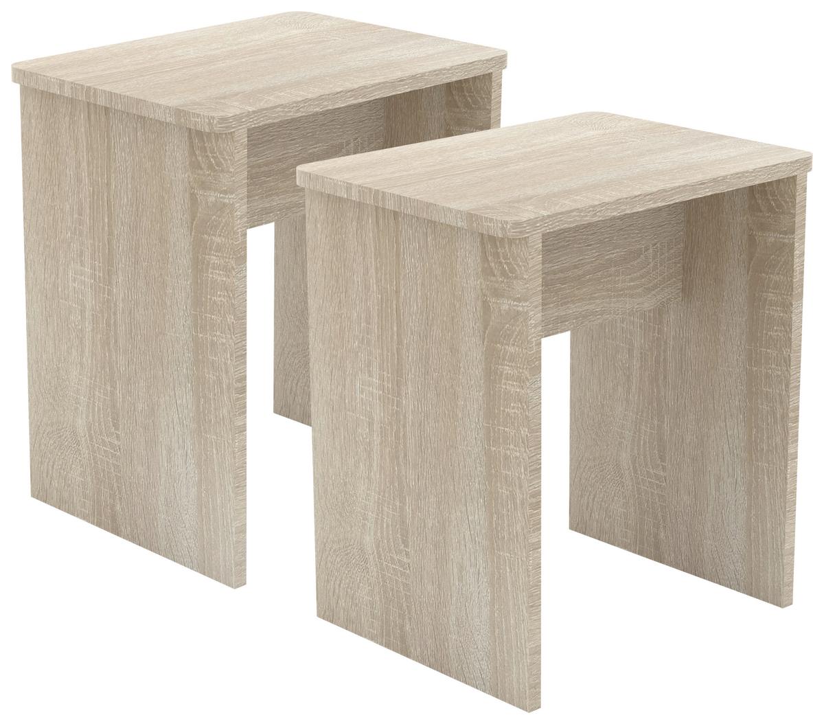 Set Taburejev Esal, 2-Delni, Hrast Sonoma - hrast sonoma, Moderno, leseni material (40/45/30cm) - MID.YOU