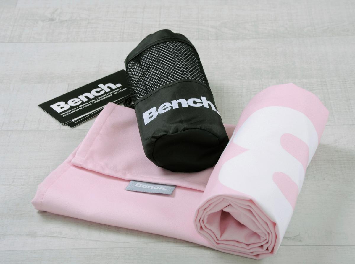RĘCZNIK SPORTOWY FITNESS-TUCH - jasnoróżowy, Konventionell, tkanina (50/110cm) - Bench