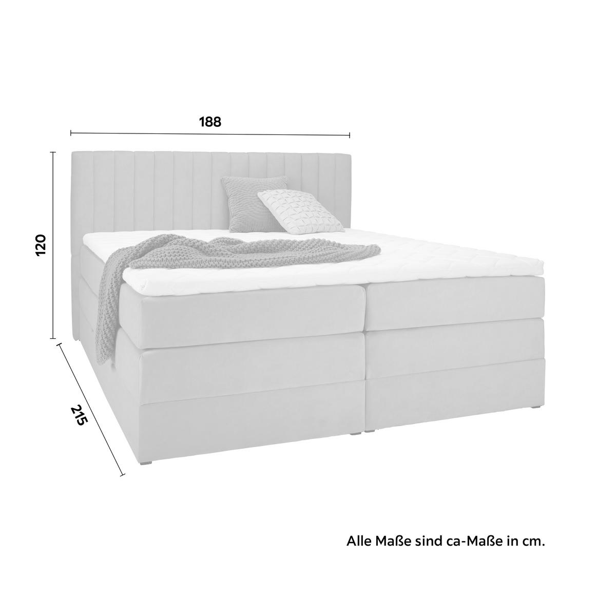 Boxspringbett Simon in Flieder ca. 180x200cm - Flieder/Schwarz, KONVENTIONELL, Holz/Kunststoff (180/200cm) - Premium Living