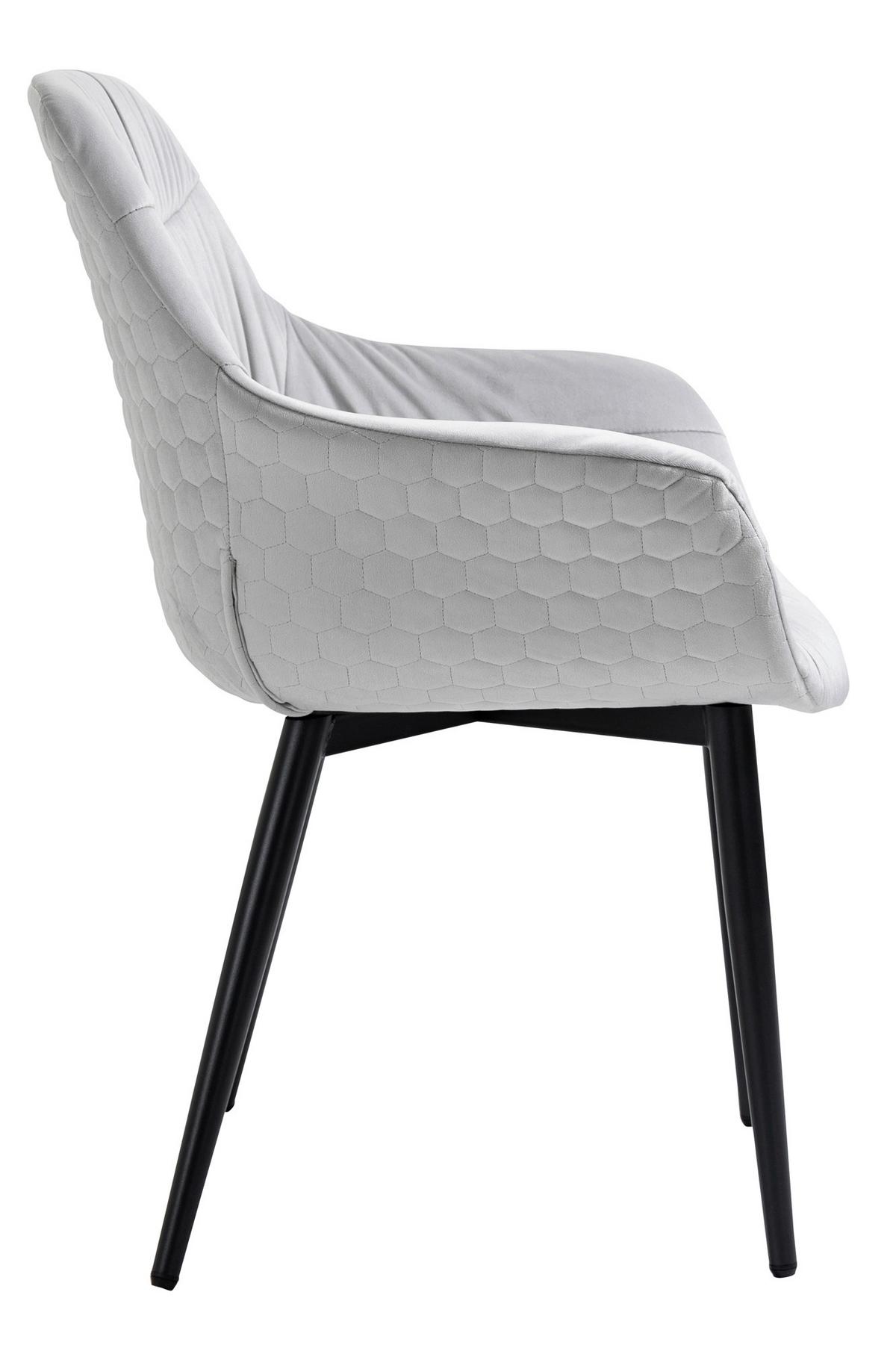 Naslanjač Samt, Svetlo Siva - črna/svetlo siva, Moderno, kovina/tekstil (63/81,5/61cm) - Livetastic