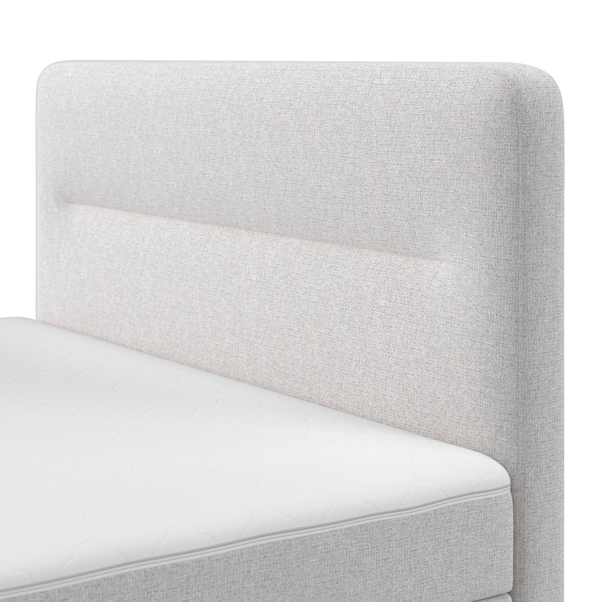 Pat boxspring Marco Gri deschis, cca. 140x200 cm - gri deschis, Modern, lemn/textil (140/200cm) - Bessagi Home
