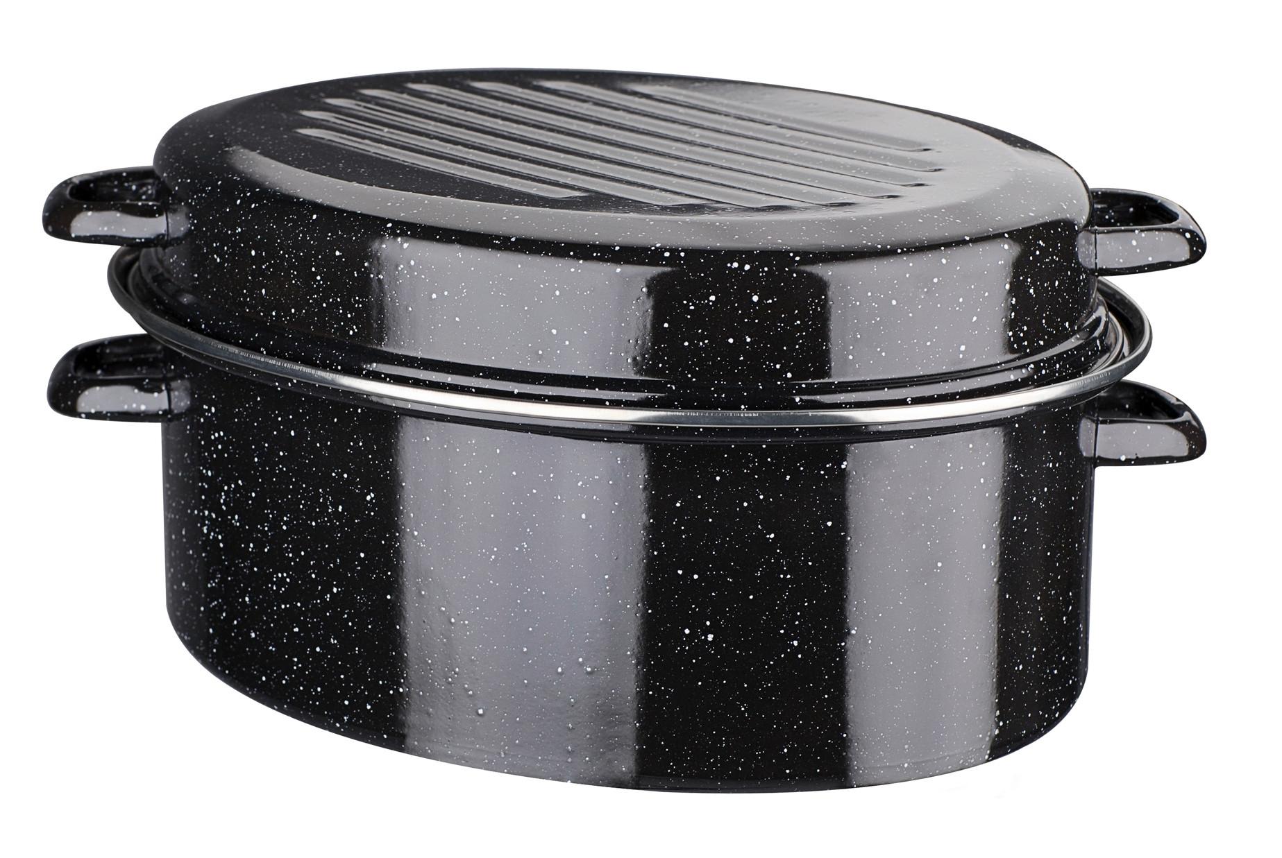 Pekač Oval - črna, Basics, kovina (42/20cm) - GSW