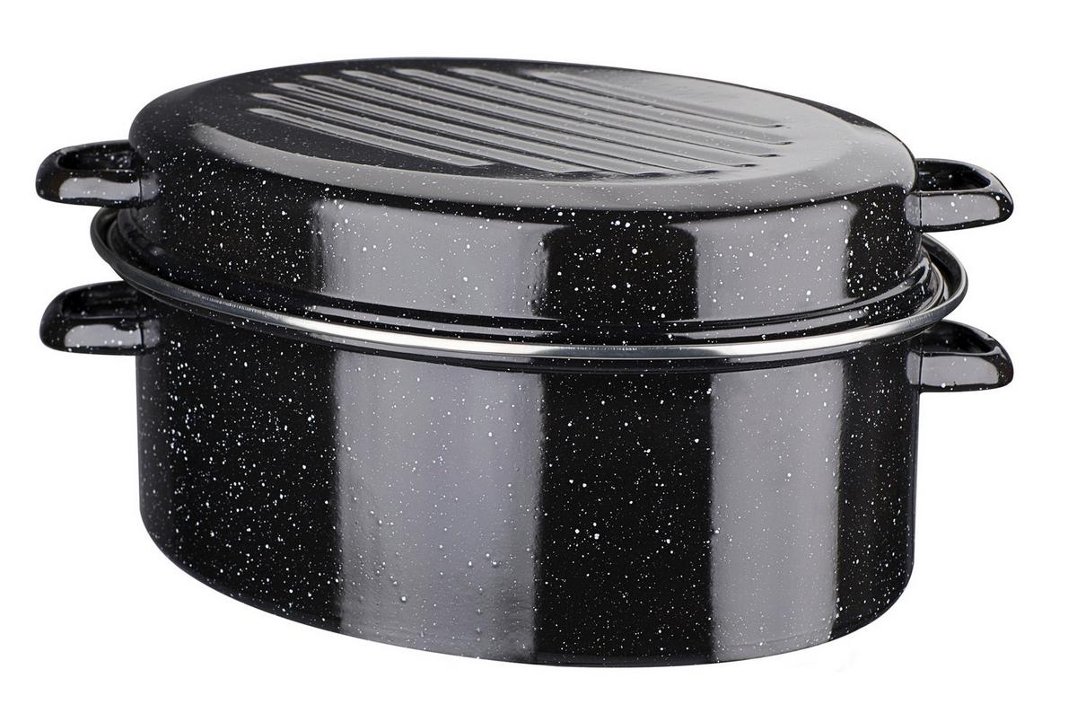 Pekač Oval - črna, Basics, kovina (38/18cm) - GSW