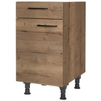 Schubkastenunterschrank Structura Eiche dunkel - Eiche dunkel/Schwarz, MODERN, Holzwerkstoff/Metall (45/87/56cm) - Nobilia