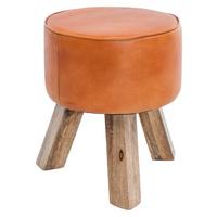 Tabure Wl5.102 - rjava, Natur, les/usnje (37/45/37cm) - MID.YOU