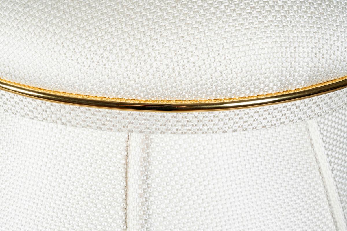 HOCKER CORIN 145 - Beige/Goldfarben, Design, Textil (51,5/55cm) - Kayoom