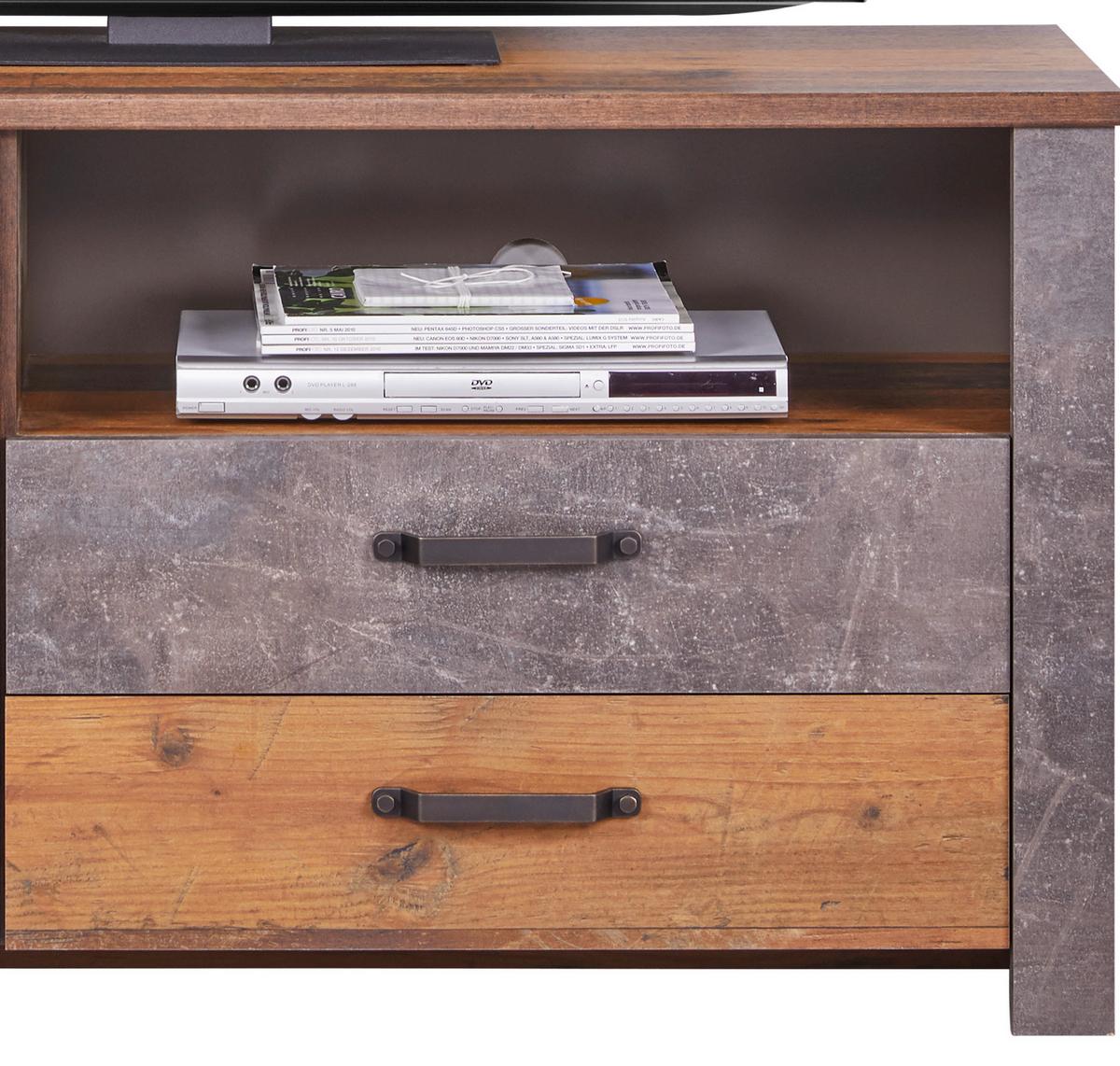 Tv Komoda Ontario - boje hrasta/tamno siva, Trend, drvni materijal/plastika (131/67,7/41,5cm) - Modern Living