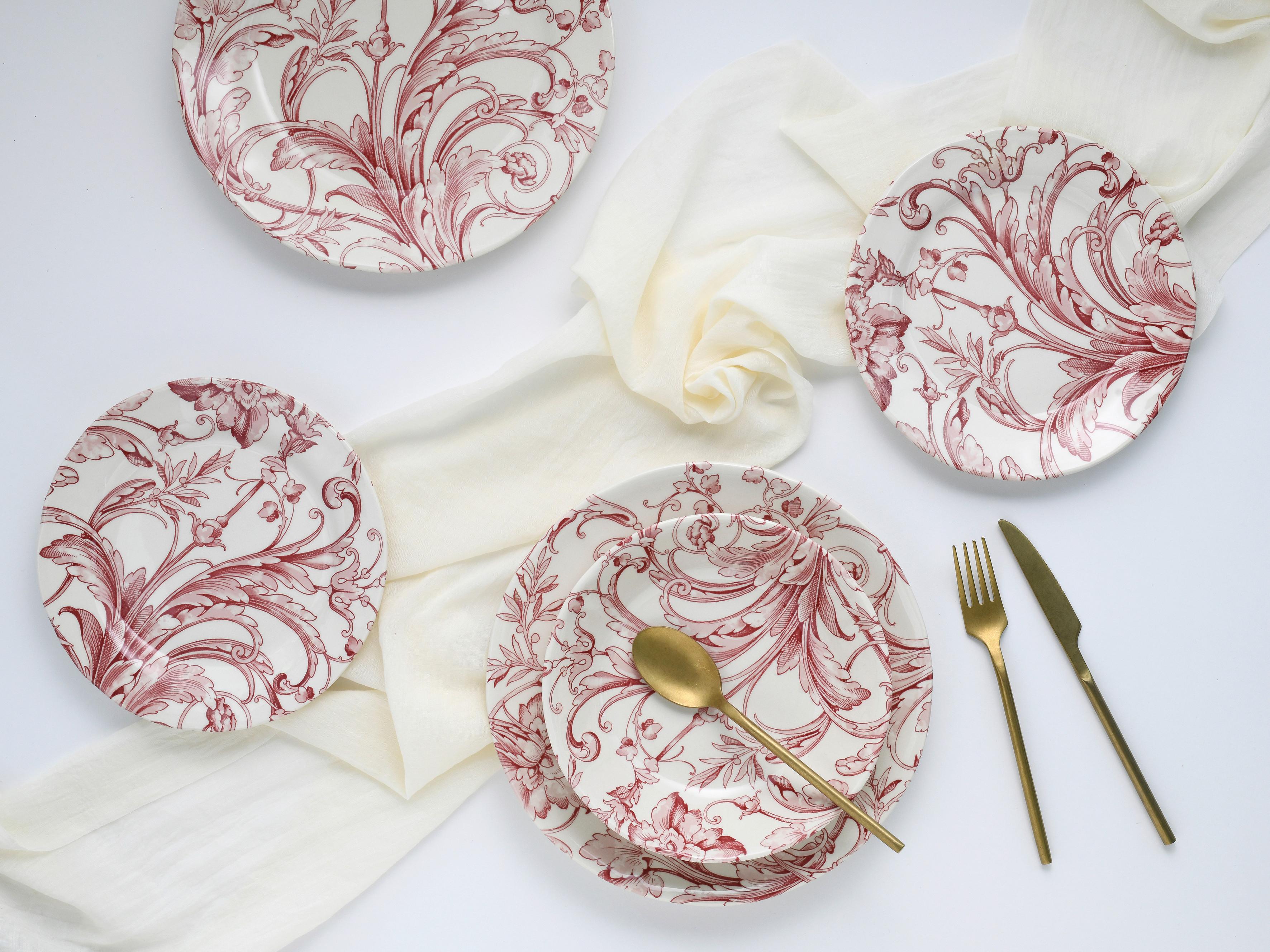 Kombiservice Venecia Weiß/Altrosa, 18-teilig - Altrosa/Weiß, Basics, Keramik - Creatable