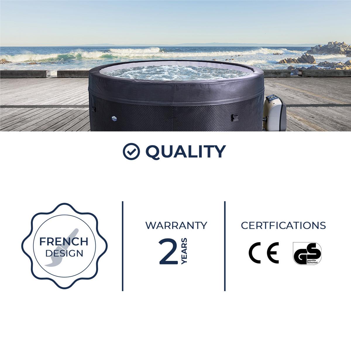 Whirlpool Netspa Vita+ 5 Möbel Schwarz Ø ca. 268cm - Schwarz, Basics, Kunststoff/Metall (268cm)