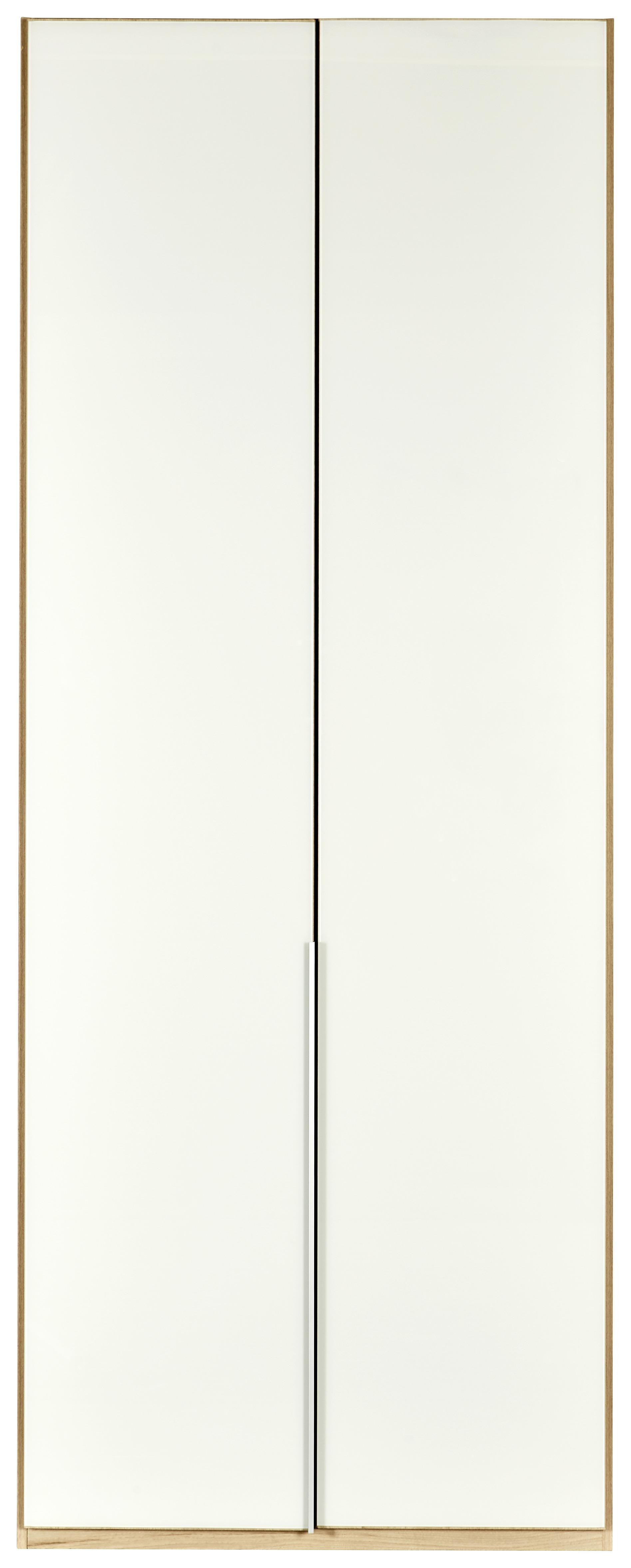 Omara S Klasičnimi Vrati S Steklom V Beli Barvi - aluminij/bela, Romantika, kovina/leseni material (90/236/58cm) - Premium Living