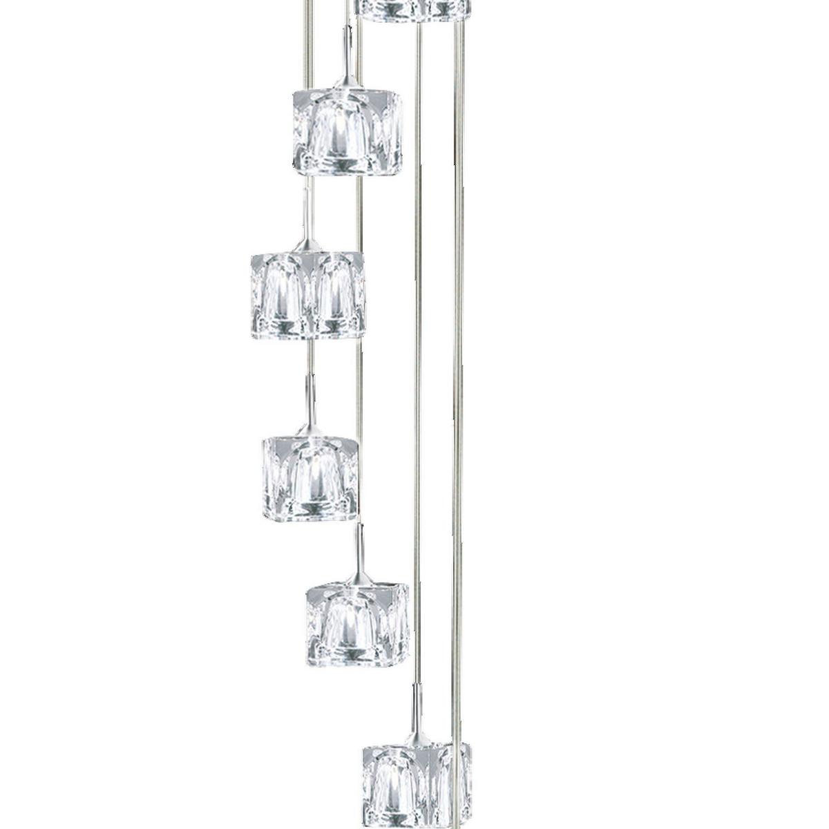 LED Függőlámpa Ice Cube 6778-8-LED - krómszínű, Design, üveg/fém (20/150cm)