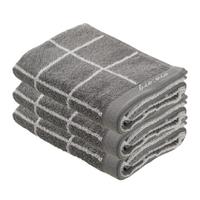 ZESTAW RĘCZNIKÓW FROTTE CHAMP 3 SZT - antracytowy/kolor srebrny, Natur, tkanina (30/50cm) - Bio:Vio