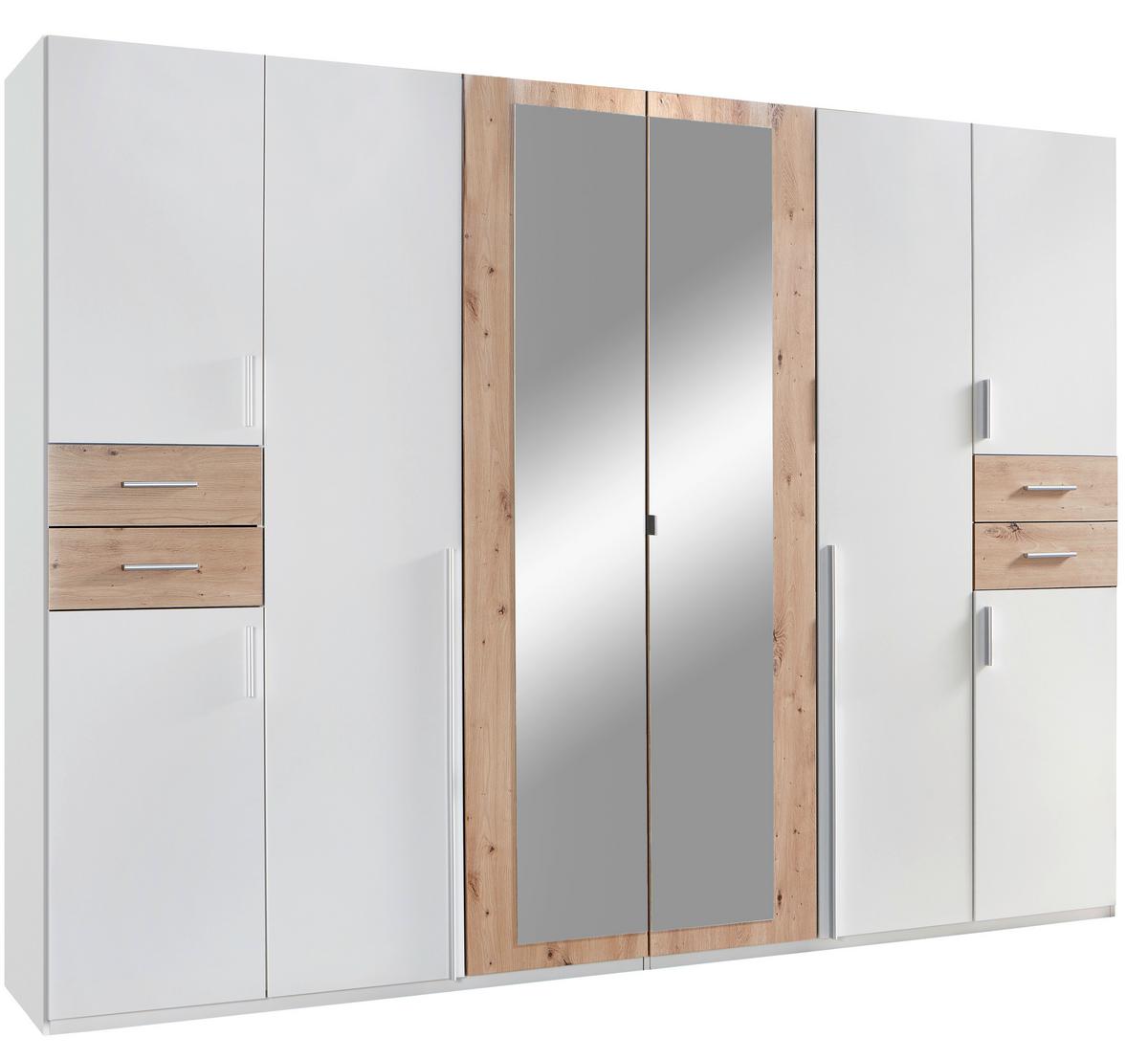 Ormar S Klasičnim Vratima Vegas - bijela/srebrne boje, Basics, drvni materijal (270/208/58cm) - Modern Living