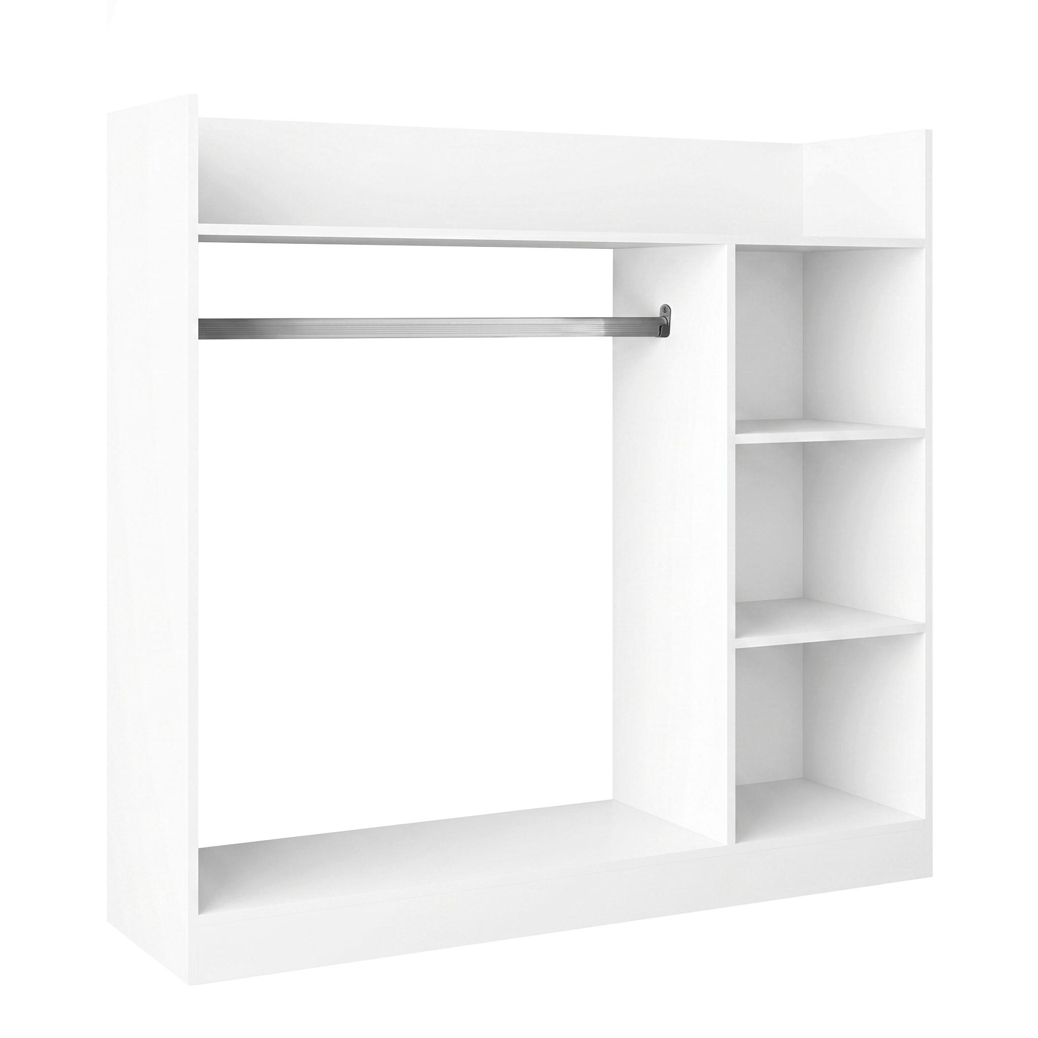 Offener Kleiderschrank Palosa "m" - Weiss, Modern, Holzwerkstoff/Metall (118/115/35cm) - Livetastic