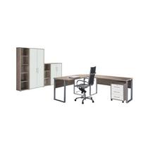 Büro Office Edition Set 4 Weiß/Sonoma Eiche - Weiß/Sonoma Eiche, MODERN, Holzwerkstoff - MID.YOU