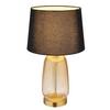 Tischleuchte Classy Messingfarben max. 40 Watt - Klar/Messingfarben, KONVENTIONELL, Glas/Textil (30/52cm) - Globo