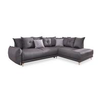 Eckschlafsofa in Dunkelgrau ´LAZY LUKKA´ - Dunkelgrau/Hellgrau, Basics, Holz/Textil (235/190cm) - MID.YOU