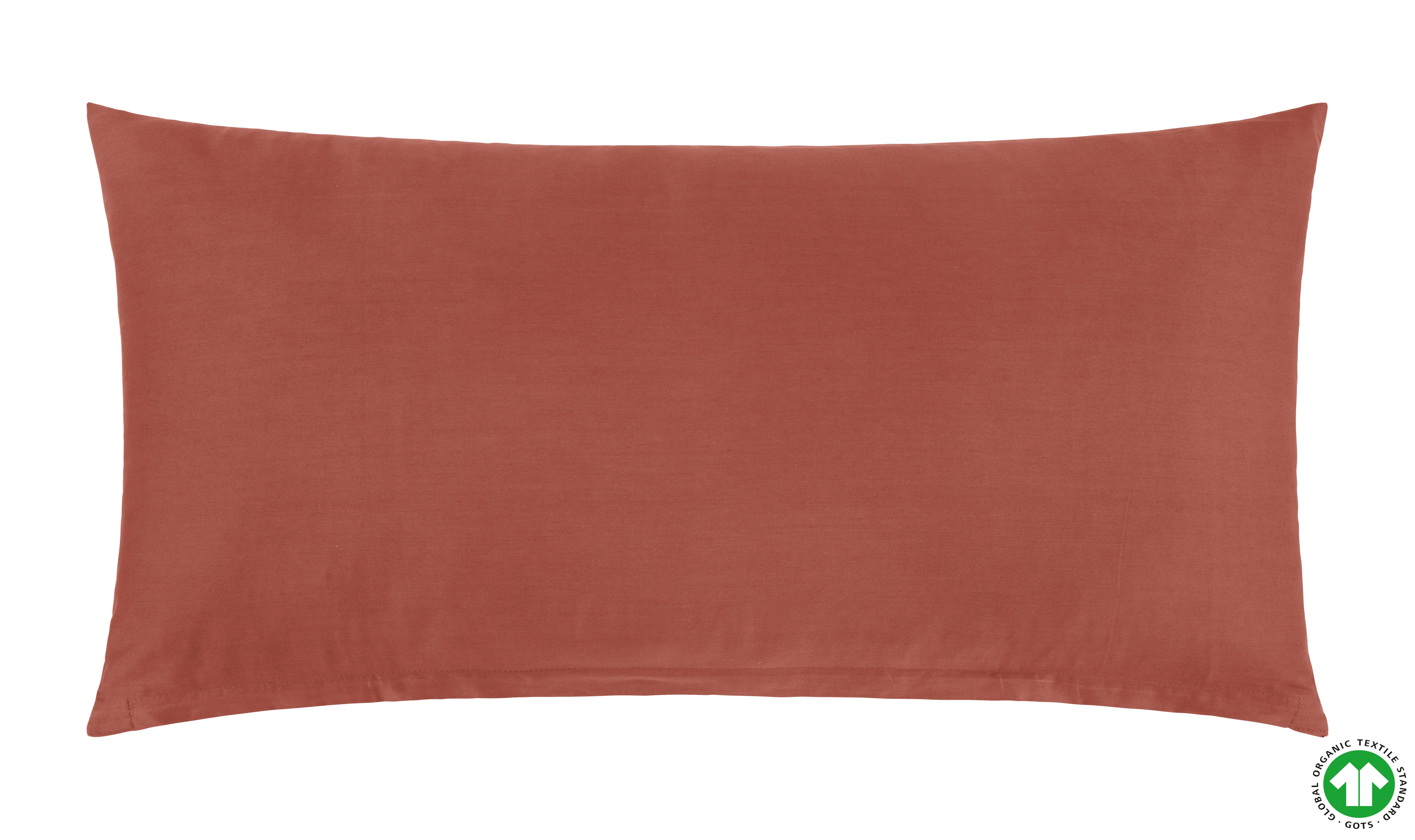 Kissenhülle Bio-Eva Uni in Terra Cotta ca. 40x80cm - Terracotta, Modern, Textil (40/80cm) - ecoTree