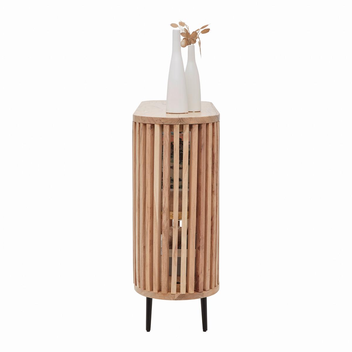 Konsole Maddi Naturfarben/Schwarz - Schwarz/Naturfarben, LIFESTYLE, Holz/Metall (120/85/33cm) - Mömax
