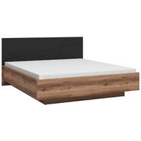 Bett Forn Schwarz/Eiche ca. 180x200 cm - Eichefarben/Schwarz, MODERN, Holzwerkstoff (180/200cm) - MID.YOU