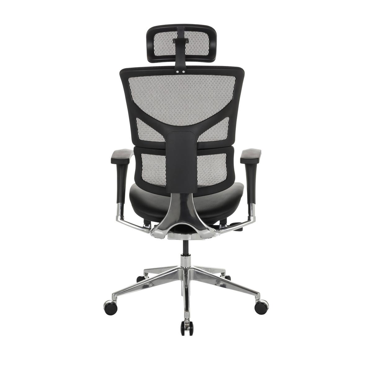 Pisarniški Stol Ergo-u2 Lm, Črna - srebrne barve/črna, Basics, kovina/umetna masa (70/124-146/67cm) - MID.YOU