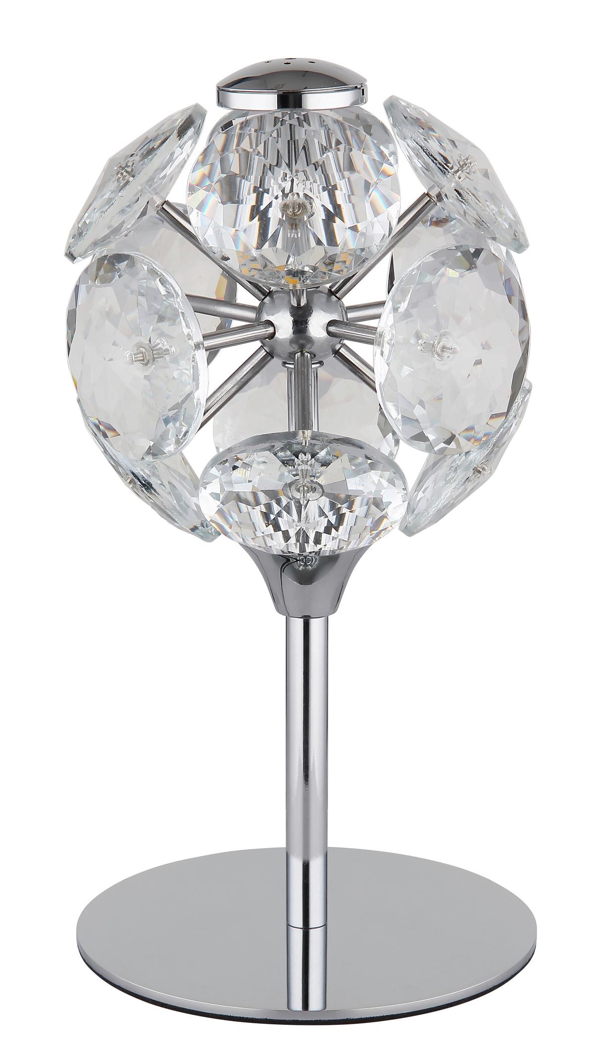 Led Stolna Svjetiljka Virina - prozirno/boje kroma, Konvencionalno, staklo/metal (15/26,5cm) - Globo