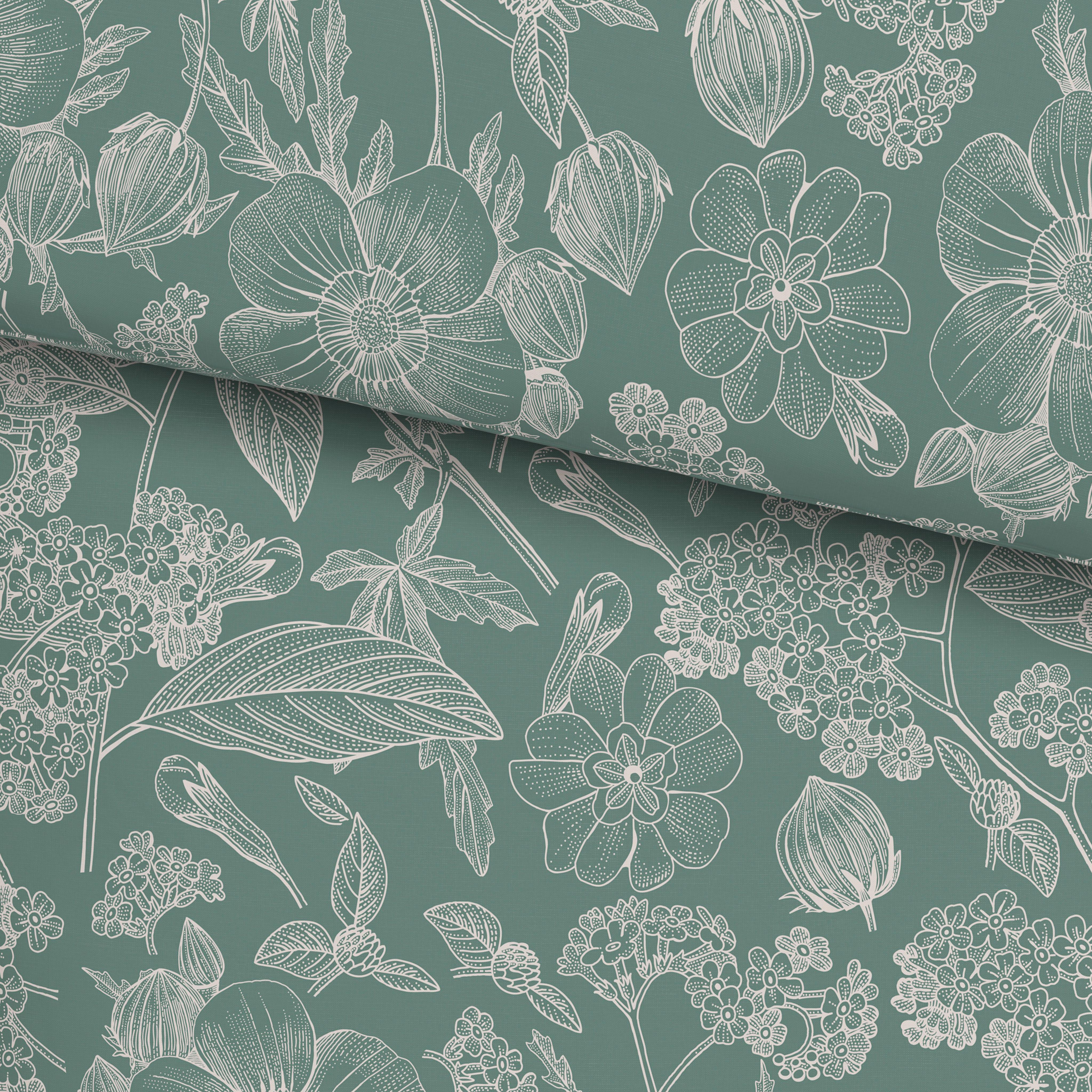 BETTWÄSCHESET LINETTE - Grün, Romantik / Landhaus, Textil (160/210cm) - Modern Living
