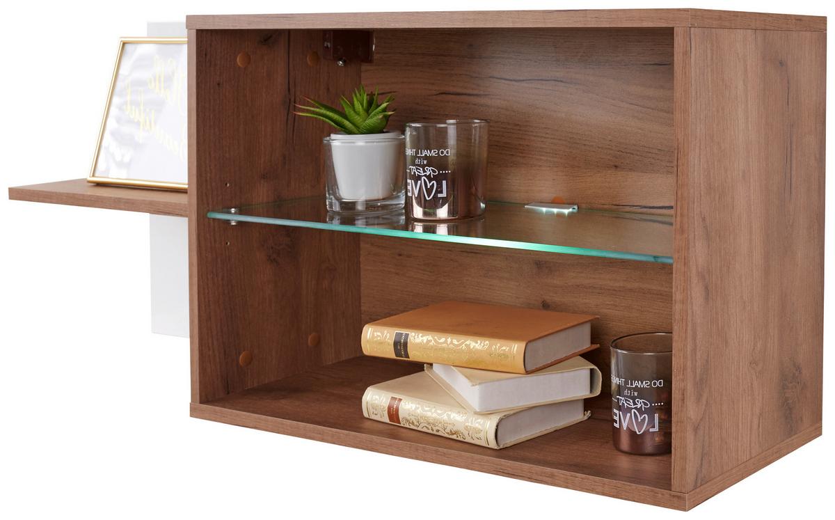 Viseča Omarica Avensis New - barve hrasta/bela, Konvencionalno, steklo/leseni material (112/43/25cm) - Mömax