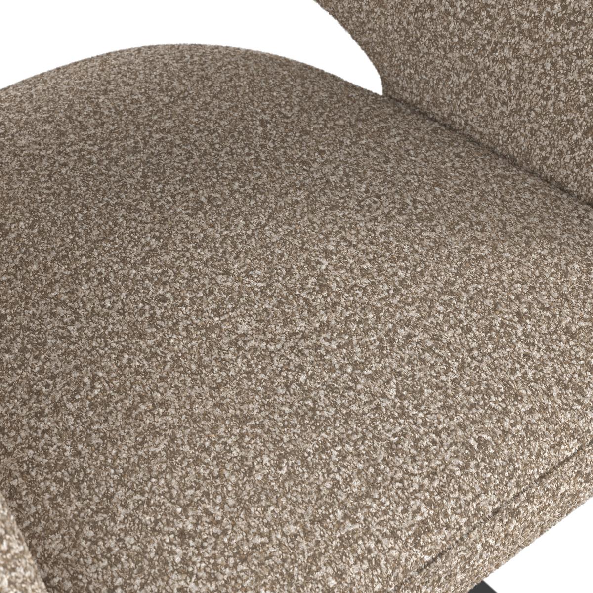 Armlehnstuhl Aria Braun Bouclé Gepolstert - Schwarz/Braun, MODERN, Holz/Textil (54/82cm) - Bessagi Home