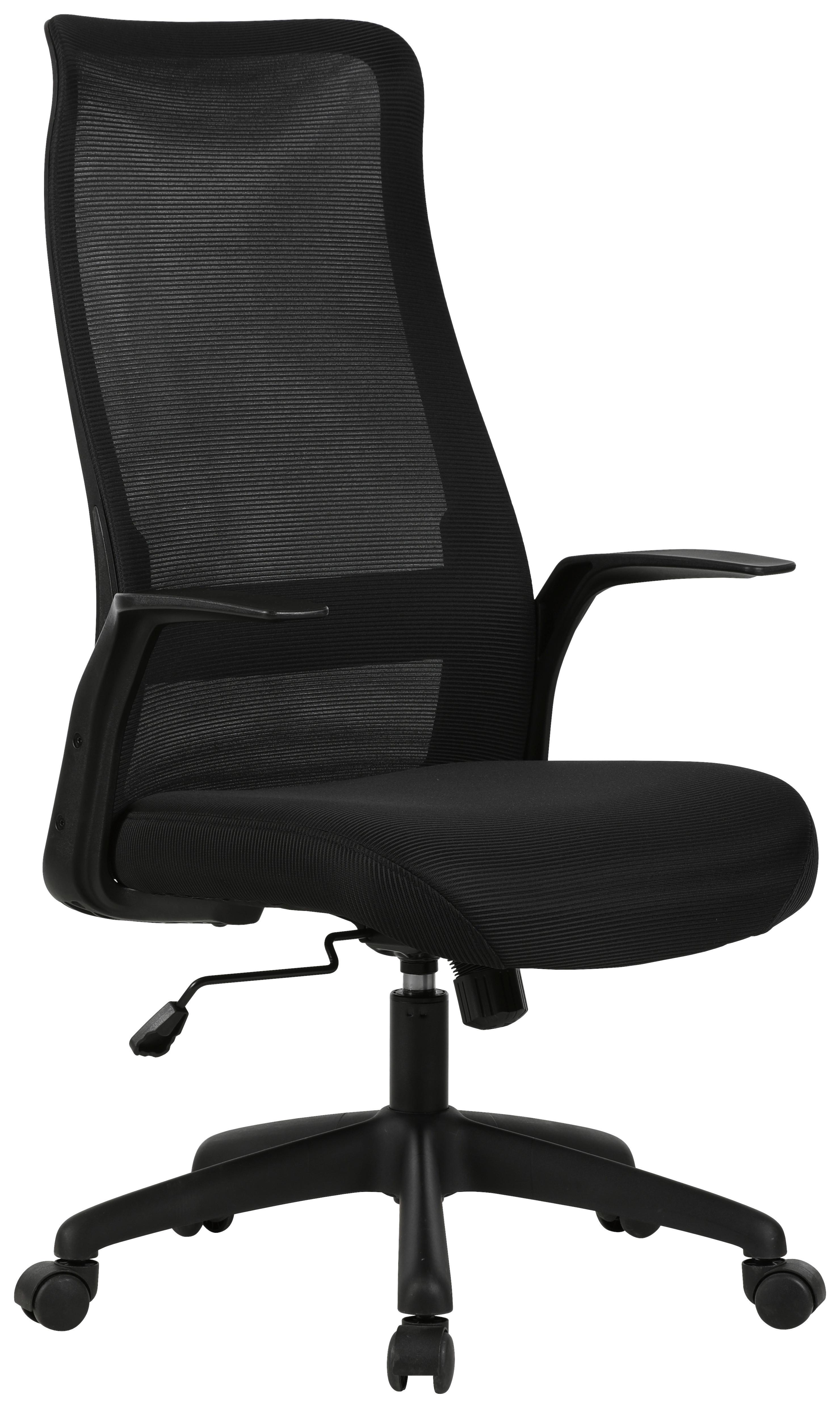 Kancelarijska Stolica Mila - crna, Dizajnerski, tekstil/plastika (61/110-117,5/66cm) - Modern Living