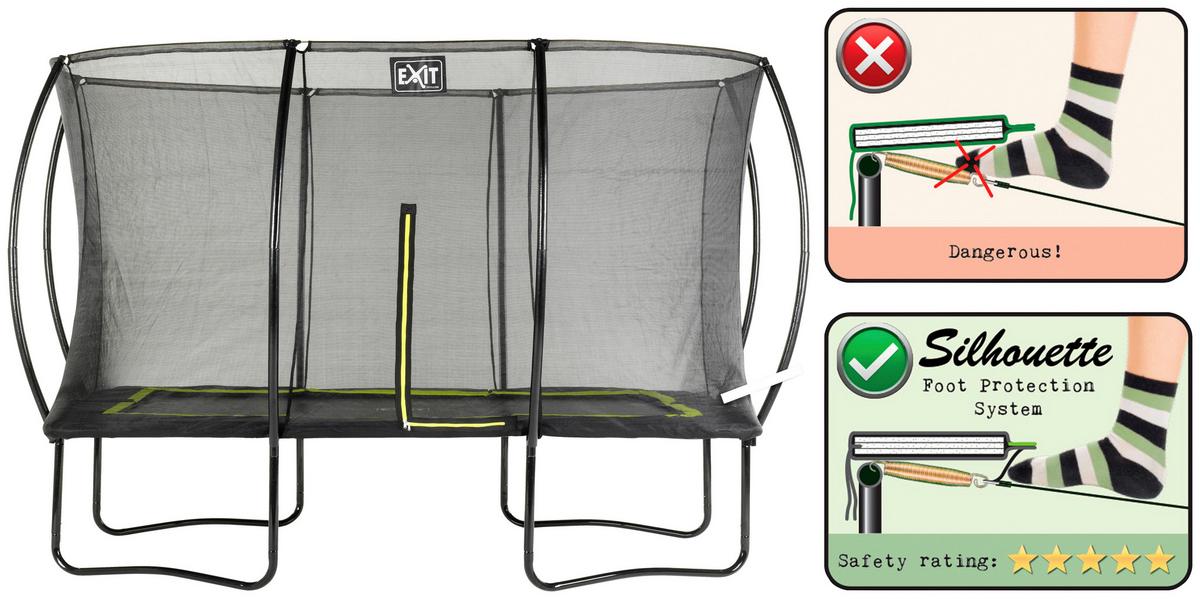 Trampolin Exit Silhouette, 244x366cm - črna, Konvencionalno, kovina (244/274/366cm) - EXIT Toys
