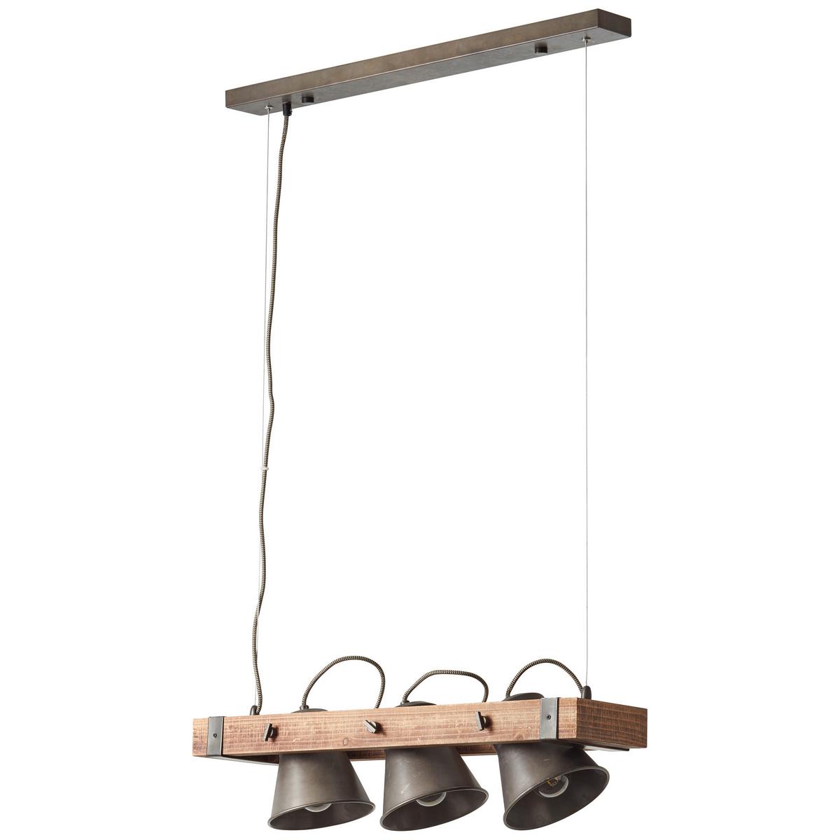 Hängeleuchte Plow in Schwarz max. 10 Watt - Schwarz, Design, Holz/Metall (70/115cm) - Brilliant