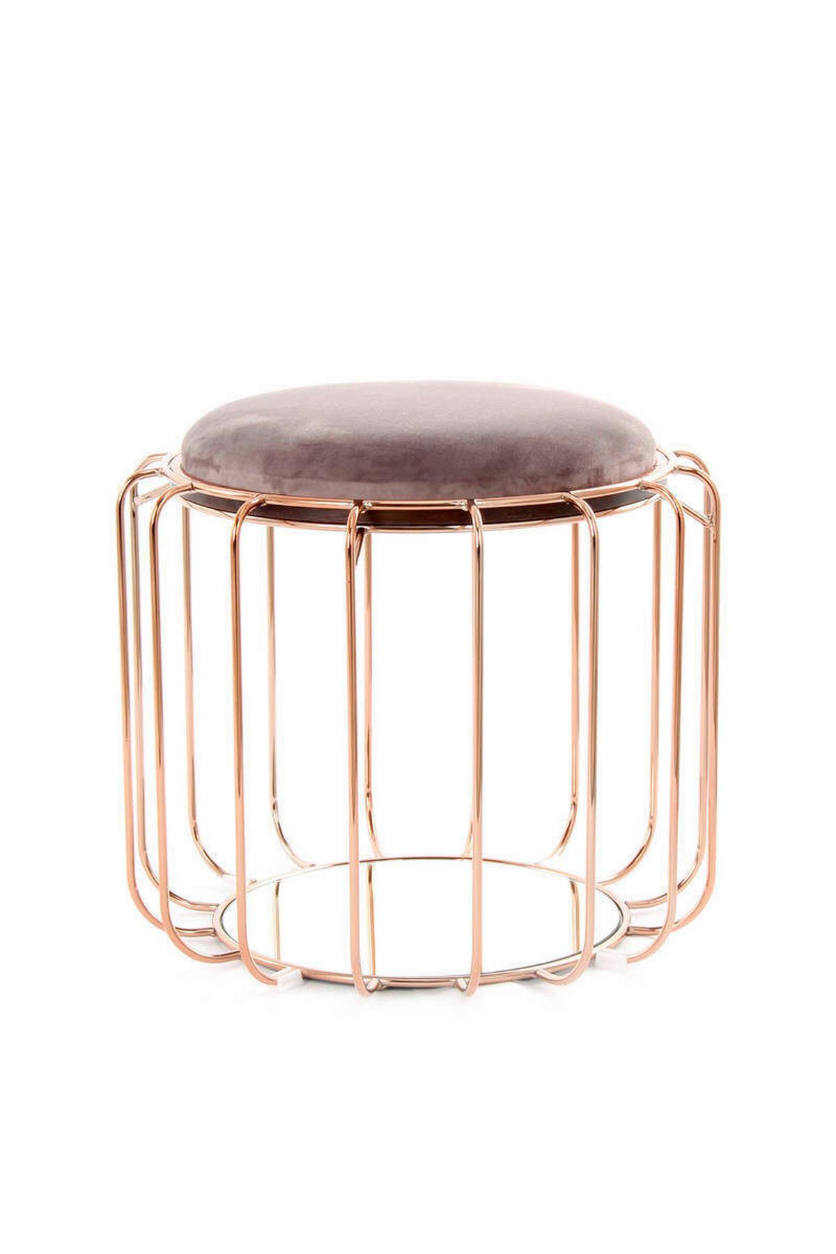 BEISTELLTISCH E3IDH - Violett/Kupferfarben, Basics, Glas/Holzwerkstoff (50/50/45cm) - Kayoom