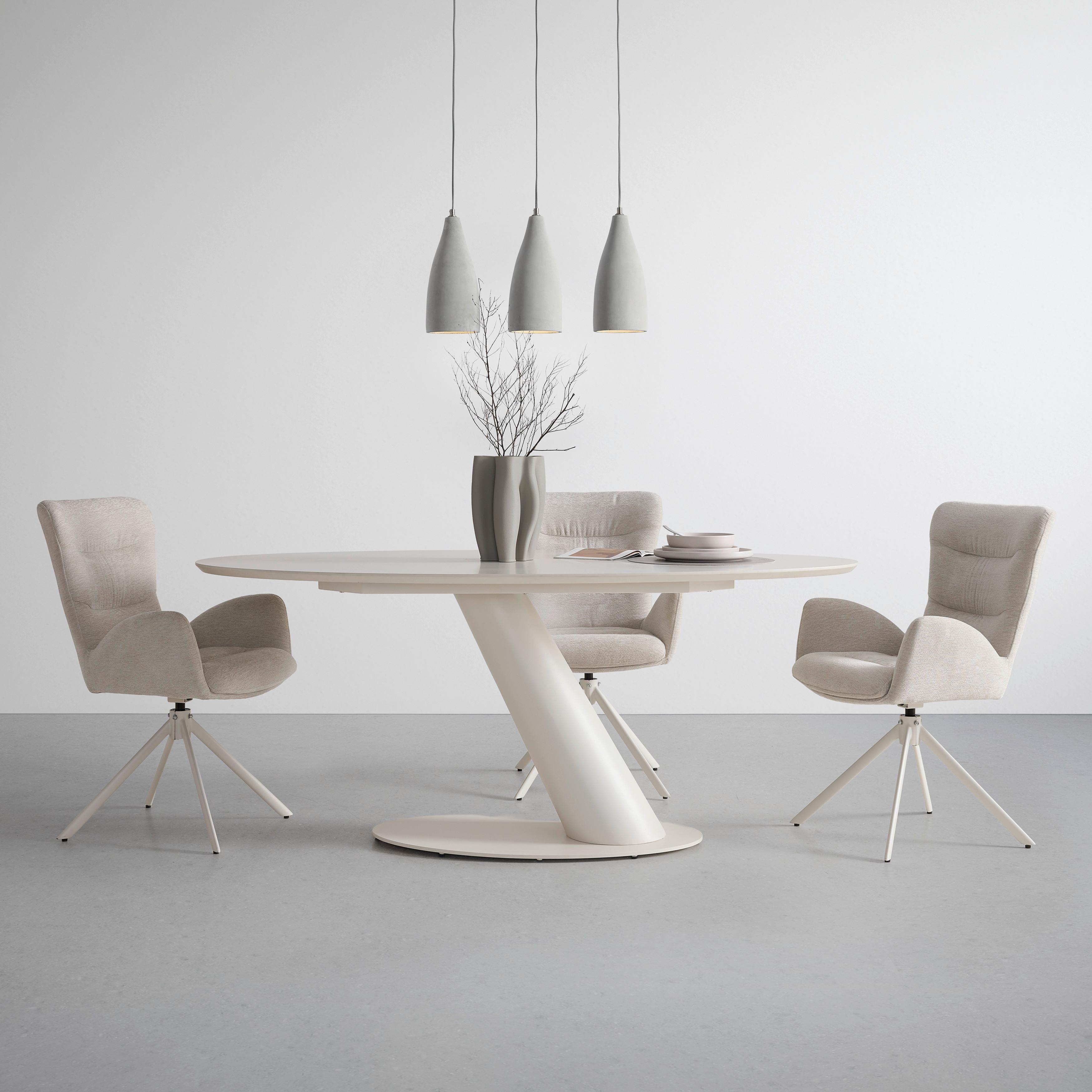 MATBORD STEVEN - beige, Design, metall/trämaterial (180/95/76cm) - Mömax