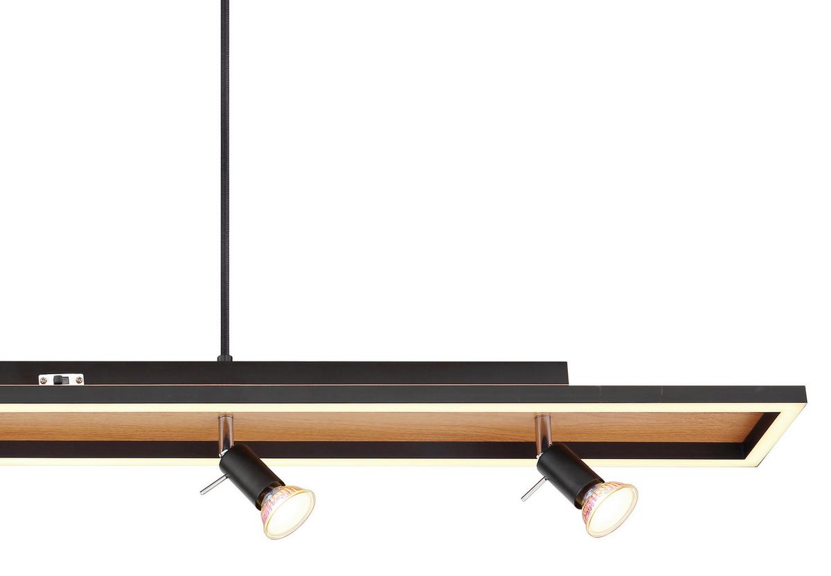 Viseča Led-svetilka Morrie - črna/opal, Basics, kovina/umetna masa (116/12/120cm) - Globo